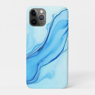 Eetherische blauwe vloeibare kunst wervelt iPhone 11 pro hoesje
