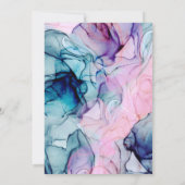 Eetherische Blauwgroen Roze Paarse Inky Modern Gla Kaart (Achterkant)