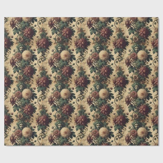 Eetherische dreiging - Gotisch botanisch ontwerp Cadeaupapier (Vlak)