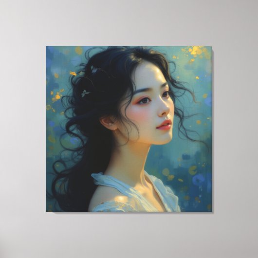 Eetherische elegantie - De vrouw van het mysterie Canvas Afdruk (Voorkant)