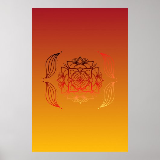 Eetherische Embers – rood en Oranje bloemontwerp Poster (Voorkant)