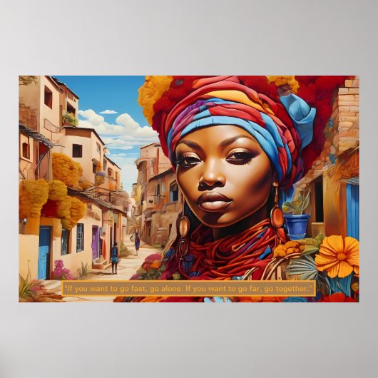 Eetherische essentie: portret van Afrikaanse drome Poster (Voorkant)