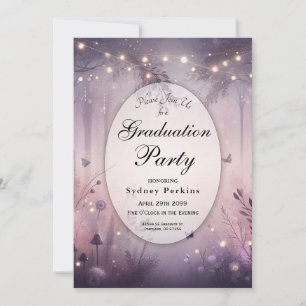 Eetherische Fairy Lights Forest Graduation Party Kaart
