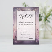 Eetherische Fairy Lights Forest Wedding RSVP Kaartje (Staand voorkant)