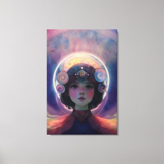 Eetherische fantasie Hemelse Kind Droomwachter Canvas Afdruk (Voorkant)