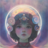 Eetherische fantasie Hemelse Kind Droomwachter Sticker (Voorkant)