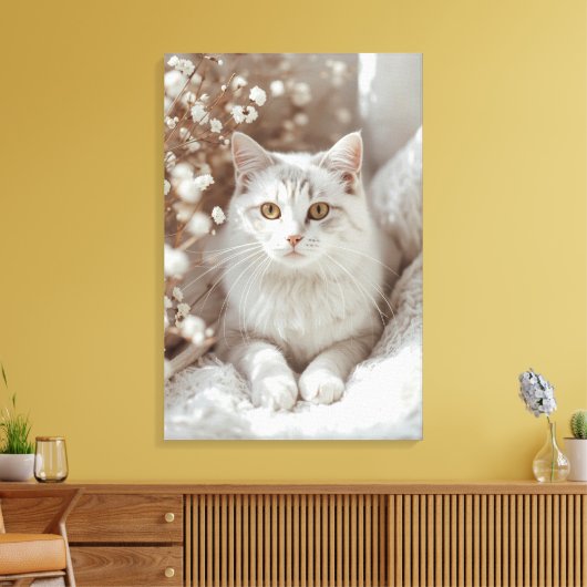 Eetherische Feline Serenity Canvas (Insitu (Woonkamer))