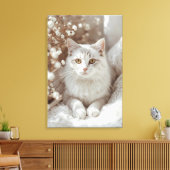 Eetherische Feline Serenity Canvas Afdruk (Insitu (Woonkamer))