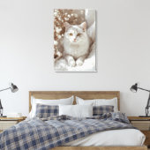 Eetherische Feline Serenity Canvas Afdruk (Insitu (Slaapkamer))