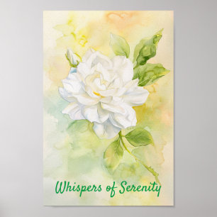 Eetherische Gardenia: een dans van licht en bloemb Poster