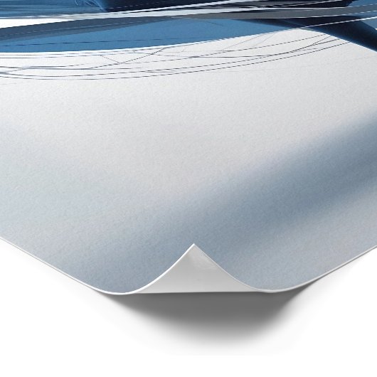 Eetherische Grace Blauw Ballet Danser in Beweging Poster (Hoek)