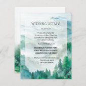 Eetherische groene en witte transculente bergen informatiekaartje (Voorkant / Achterkant)