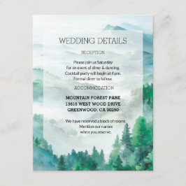 Eetherische groene en witte transculente bergen informatiekaartje