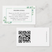 Eetherische groene tuin geïnspireerde bladeren bru informatiekaartje (Voorkant / Achterkant)