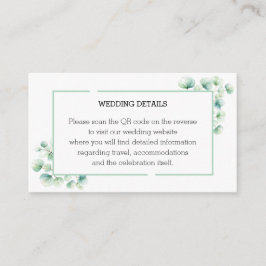 Eetherische groene tuin geïnspireerde bladeren bru informatiekaartje