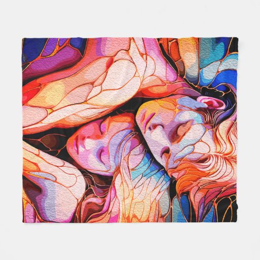 Eetherische Guardian Embrace - Fantasy Glas in loo Fleece Deken (Voorkant (Horizontaal))