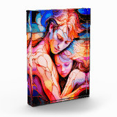 Eetherische Guardian Embrace - Fantasy Glas in loo Fotoblokken (Links)