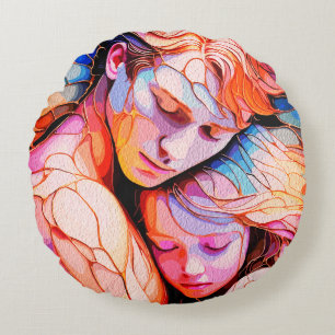 Eetherische Guardian Embrace - Fantasy Glas in loo Rond Kussen