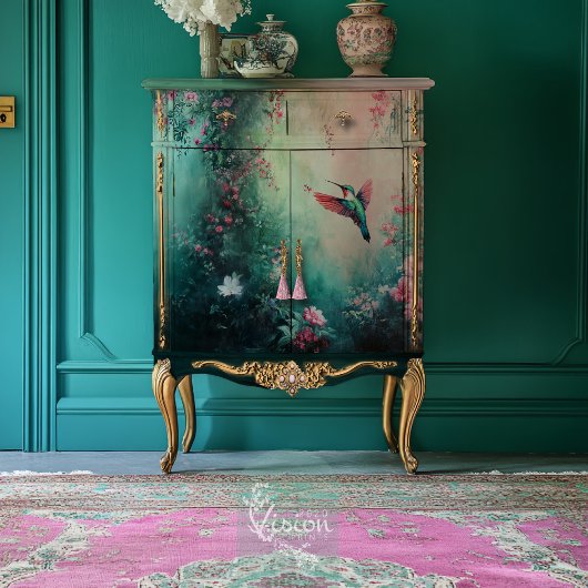 Eetherische mistige hangende bloementuin tissuepapier