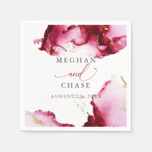 Eetherische robijnrode en roze Abstracte servetten