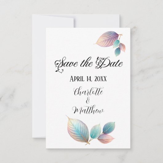 Eetherische schoonheid zachte toon grillige pastel save the date (Voorkant)