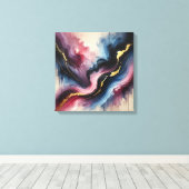 Eetherische stroom – Elegante Abstracte kunst Canv Canvas Afdruk (Insitu (Houten vloer))