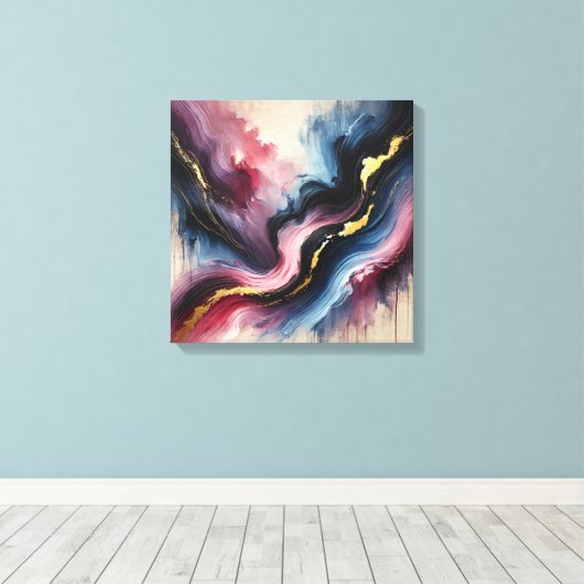 Eetherische stroom – Elegante Abstracte kunst Canv Canvas Afdruk (Insitu (Houten vloer))