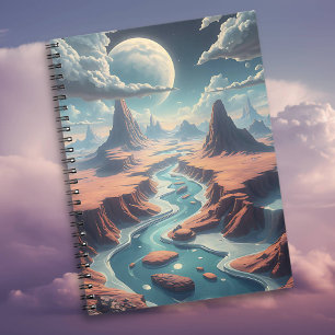 Eetherische surrealistische wereld AI-kunst Notitieboek