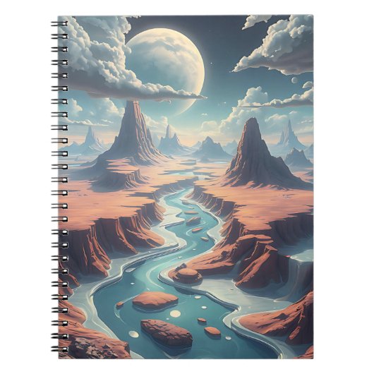 Eetherische surrealistische wereld AI-kunst Notitieboek (Voorkant)
