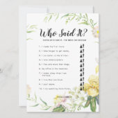 Eetherische Tuin Vrijgezellenfeest Game Kaart (Voorkant)