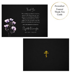 Eetherische violette bloemen Orthodoxe Christelijk Bedankkaart