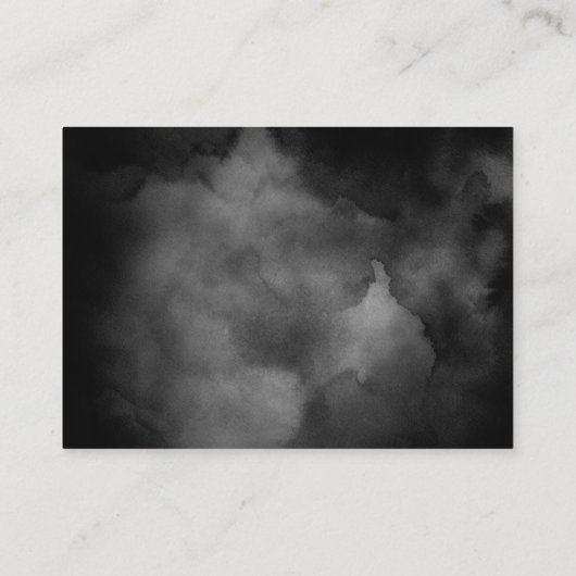 Eetherische Waterverf Dark Moody Wedding Details Informatiekaartje (Achterkant)