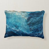 Eetherische waterzeemeermin schoonheid in diep bla accent kussen (Achterkant)