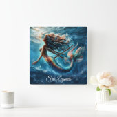 Eetherische waterzeemeermin schoonheid in diep bla vierkante klok (Huis)