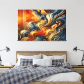 Eetherische wervelsymfonie - Fluid Art Masterpiece Canvas Afdruk (Insitu (Slaapkamer))