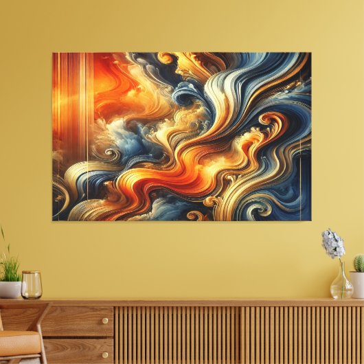 Eetherische wervelsymfonie - Fluid Art Masterpiece Canvas Afdruk (Insitu (Woonkamer))