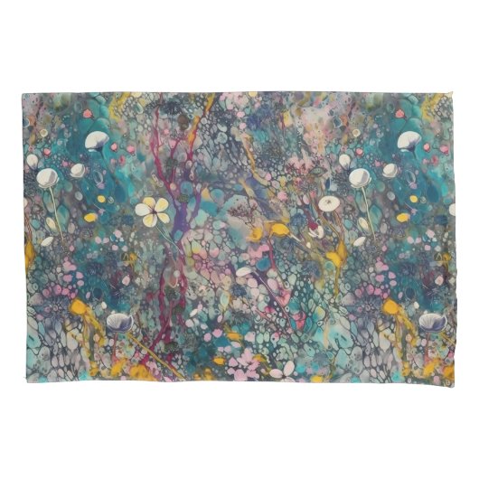 Eetherische Wildflower Dreams Abstract Art Design Kussensloop (Voorkant-Links)
