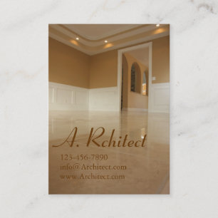 eetkamer in een nieuw bouwterrein visitekaartje