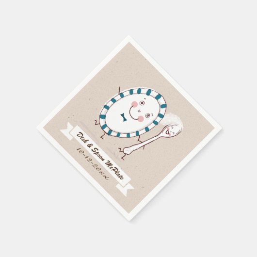 Eetlepel Trouwt met Bord Save the Date Servetten (Hoek)