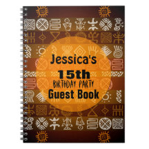 Eetnisch 15e Birthday Party Guest Book
