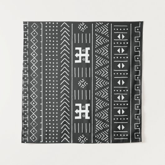 Eetnisch patroon van zwarte en witte stammen met g wandkleed (Voorkant (horizontaal))