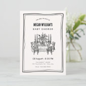 Eettafel baby shower kaart (Staand voorkant)