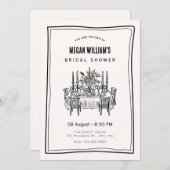 Eettafel vrijgezellenfeest kaart (Voorkant / Achterkant)