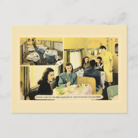 eetwagen op treinen briefkaart (Voorkant)
