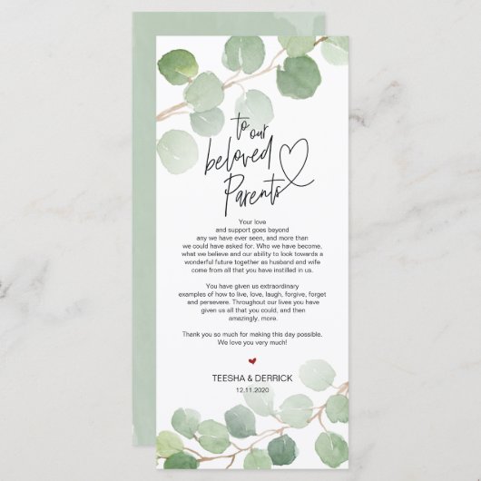 Eeucalyptus moderne Cadre Carte de remerciements (Devant / Derrière)