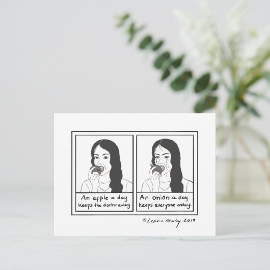 Eeuon per dag houdt iedereen weg van striptekening briefkaart (Staand voorkant)