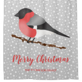 Eeurasian Bullfinch - Eigen familienaam Kerstmis Douchegordijn (Voorkant)
