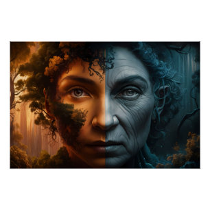 eeuwig contrast: waar jeugd ontmoet leeftijd perfect poster