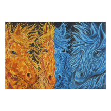 Eeuwig evenwicht-Paarden-Twin Flame Art-