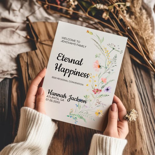 Eeuwig geluk JW Doop met lentebloemen Kaart